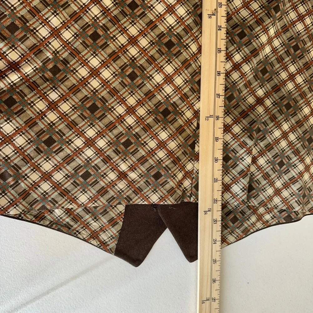 Men's Brown Plaid Back Button Vest Size M? Waistcoat Academia Unisex READ